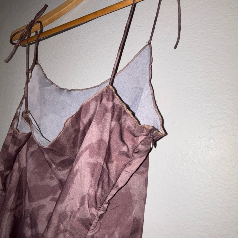 Pink Patterned Spaghetti Strap Dress - Picture 3 of 4